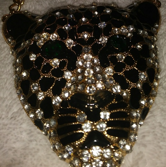 Gorgeous Gold Tone Embellished Leopard Necklace🌷 - Picture 1 of 5